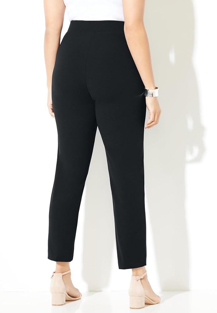 Catherines Women's Plus Size Crepe Knit Pull-On Pant - 1X